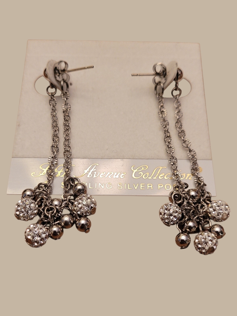 Silver-Tone Swarovski Crystal Drop Earrings